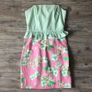 Lilly Pulitzer Strapless Peplum Dress